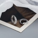 Hollow Beaded Rhinestone Hoop Earrings - MLYH500