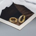 Hollow Beaded Rhinestone Hoop Earrings - MLYH500