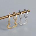 Pave Crescent Moon Dangle Earrings - MLYH507
