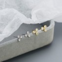 Sparkling Three Leaf Clover Stud Earrings - MLYH513