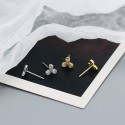 Sparkling Three Leaf Clover Stud Earrings - MLYH513