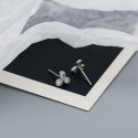 Sparkling Three Leaf Clover Stud Earrings - MLYH513