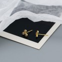 Sparkling Three Leaf Clover Stud Earrings - MLYH513