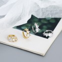Gradient Sizes Gems Row Hoop Earrings - MLYH516