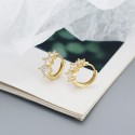 Gradient Sizes Gems Row Hoop Earrings - MLYH516
