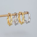 Irregular Twisted Hoop Earrings - MLYH519