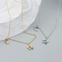 Flower Crescent Moon and Star Necklace - MLYH521