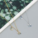 Flower Crescent Moon and Star Necklace - MLYH521