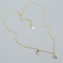 Flower Crescent Moon and Star Necklace - MLYH521
