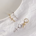 Pave Latin Cross Dangle Earrings - MLYH524