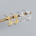 Pave C-shaped Butterfly Stud Earrings - MLYH525