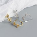 Pave C-shaped Butterfly Stud Earrings - MLYH525