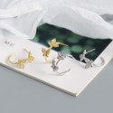 Pave C-shaped Butterfly Stud Earrings - MLYH525