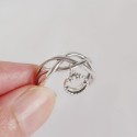 Entangled Lines and Smiley Emoji Open Ring - MLYH526
