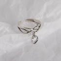 Entangled Lines and Smiley Emoji Open Ring - MLYH526