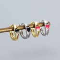 Statement Colorful Heart Hoop Earrings - MLYH527