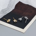 Statement Two Rhinestone Stud Earrings - MLYH530