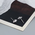 Statement Two Rhinestone Stud Earrings - MLYH530