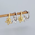 Statement Pave Star Hoop Earrings - MLYH534