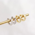 Double Rhinestone Rows Hoop Earrings - MLYH537