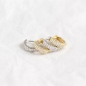 Double Rhinestone Rows Hoop Earrings - MLYH537