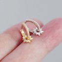 Pave Rotatable Star Hoop Earrings - MLYH541