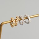 Pave Heart Shaped Leaf Hoop Earrings - MLYH545