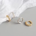 Pave Heart Shaped Leaf Hoop Earrings - MLYH545