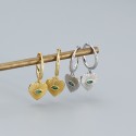 Heart Shaped Evil Eye Dangle Earrings - MLYH547