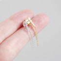 Tassel Chain Rhinestone Stud Earrings - MLYH548