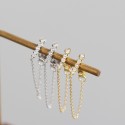 Tassel Chain Rhinestone Stud Earrings - MLYH548