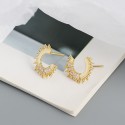 C-shaped Sunshine Stud Earrings - MLYH550