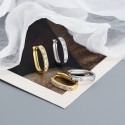 U-shaped Rectangular Gems Row Hoop Earrings - MLYH554
