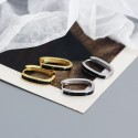 U-shaped Rectangular Gems Row Hoop Earrings - MLYH554