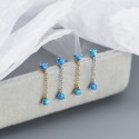Tassel Round Opal Stud Earrings - MLYH558