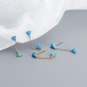 Tassel Round Opal Stud Earrings - MLYH558