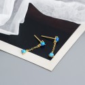 Tassel Round Opal Stud Earrings - MLYH558