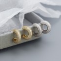 C-Shape Tubular Pave Stud Earrings - MLYH561
