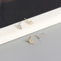 Ladder Arranged Gemstone Stud Earrings - MLYH564