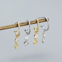 Teardrop and Square Rhinestone Drop Earrings - MLYH565