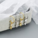 Teardrop and Square Rhinestone Drop Earrings - MLYH565