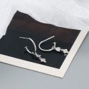 Teardrop and Square Rhinestone Drop Earrings - MLYH565