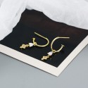 Teardrop and Square Rhinestone Drop Earrings - MLYH565