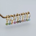 Sparkling Colorful Flower Dangle Earrings - MLYH567