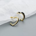 Elegant Heart Outline Stud Earrings - MLYH576