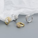 Sparkling Flower Blossom Hoop Earrings - MLYH579
