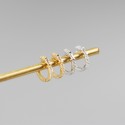 Halo Rectangular Gemstone Hoop Earrings - MLYH580