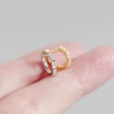 Halo Rectangular Gemstone Hoop Earrings - MLYH580