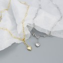 Metallic Glossy Heart Pendant Necklace - MLYH582