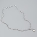 Metallic Glossy Heart Pendant Necklace - MLYH582